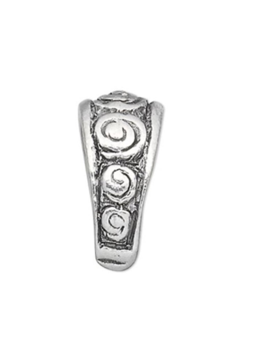 Art Deco Antique Silver Plated Fancy Scroll Ice Pick Pinch Pendant Bail 11x9mm